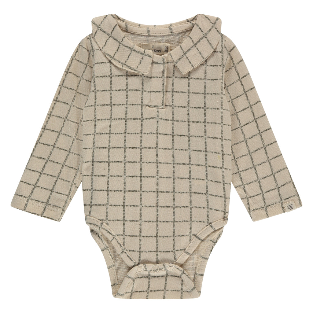 A Tiny Story Romper Groen Geruit in maat 44,50,56,62,68,74