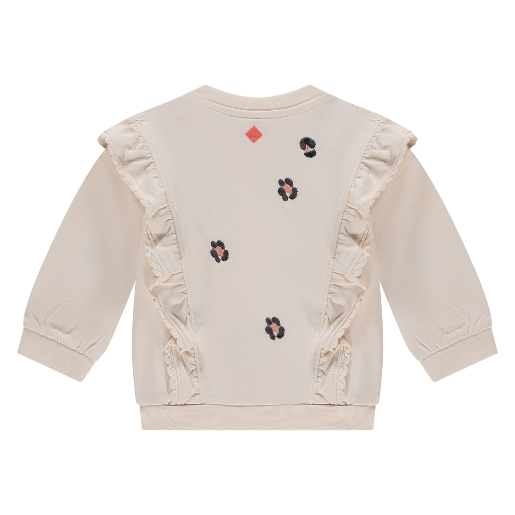 Babyface Baby girls sweatshirt Creme Panter  in maat 62,68,74,80,86,92