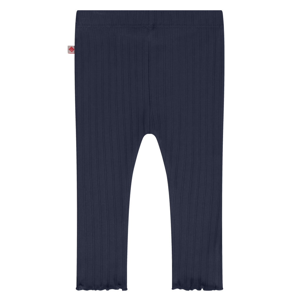 Een donkerblauw babybroekje 