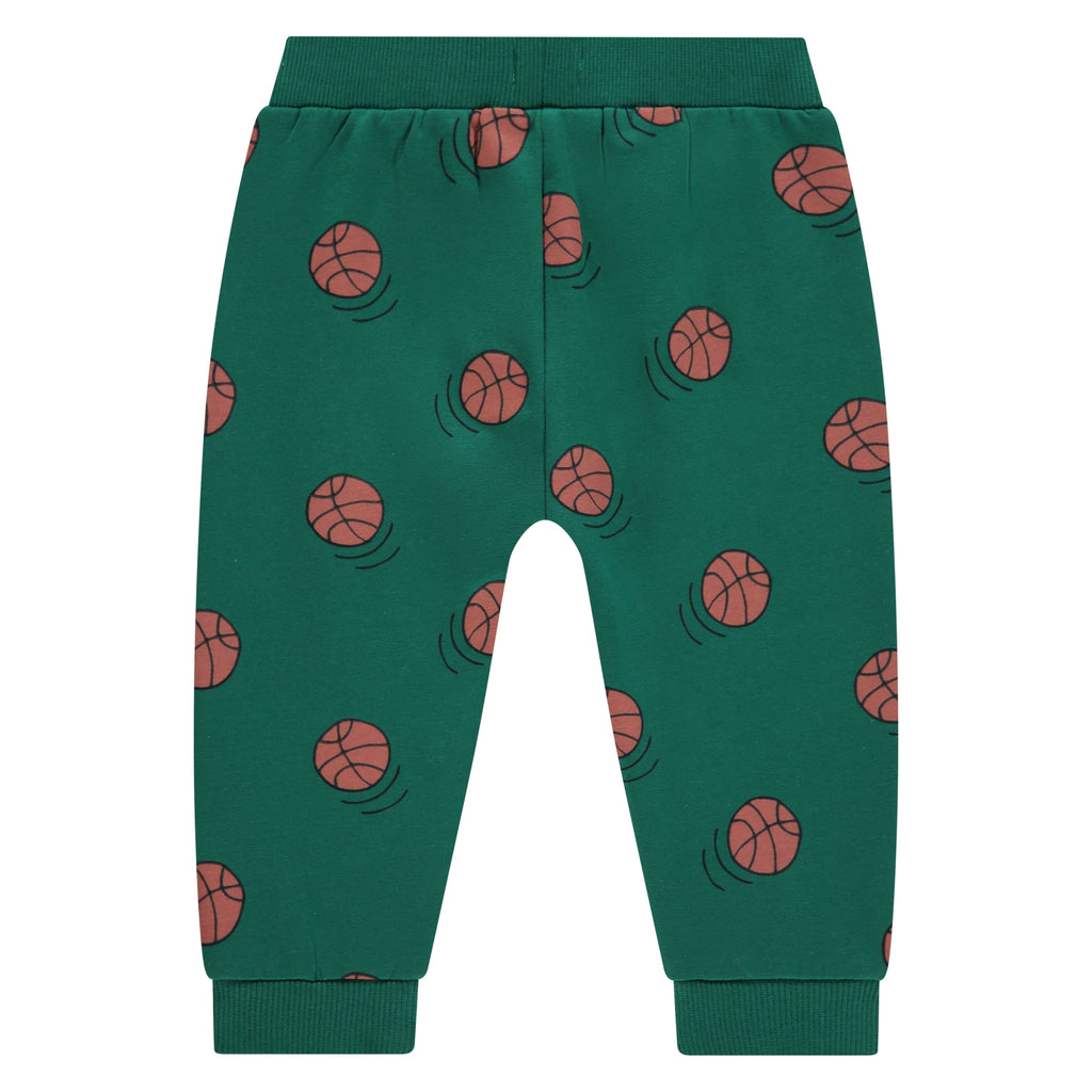Babyface Boys Joggingbroek groen met basketballen in maat 62,68,74,80,86,92.