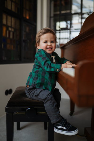 Babyface Long Sleeve met kraag Groen Geruit maat 62,68,74,80,86