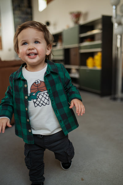 Babyface Long Sleeve met kraag Groen Geruit maat 62,68,74,80,86