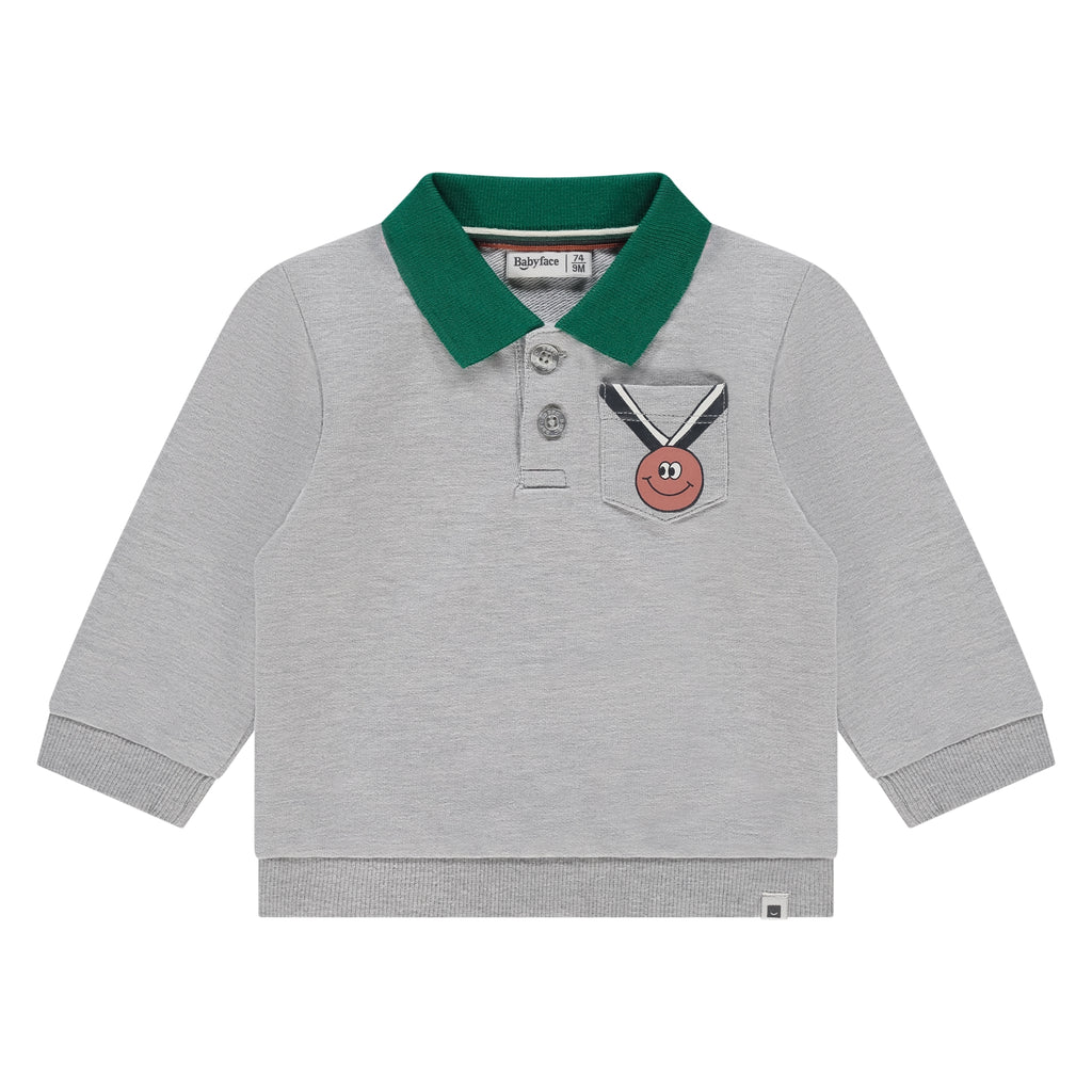 Babyface Poloshirt Light Grey Boys maat 62,68,74,80,86