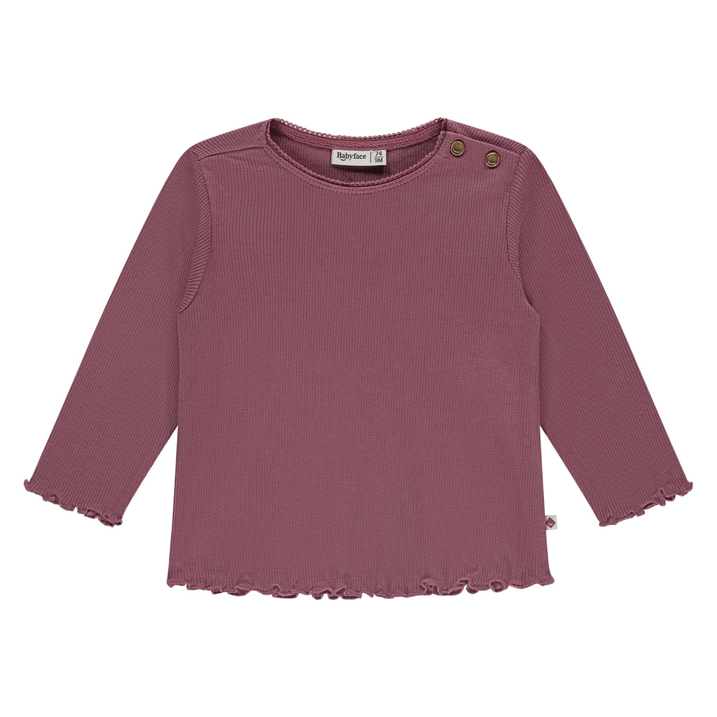 Babyface baby girls t-shirt long sleeve Burgundy verkrijgbaar in maat 62 tot en met 86