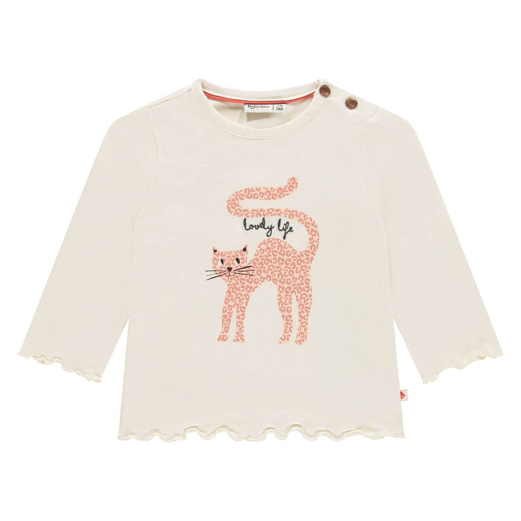 Babyface baby girls t-shirt long sleeve creme in maat 62,68,74,80,86,92