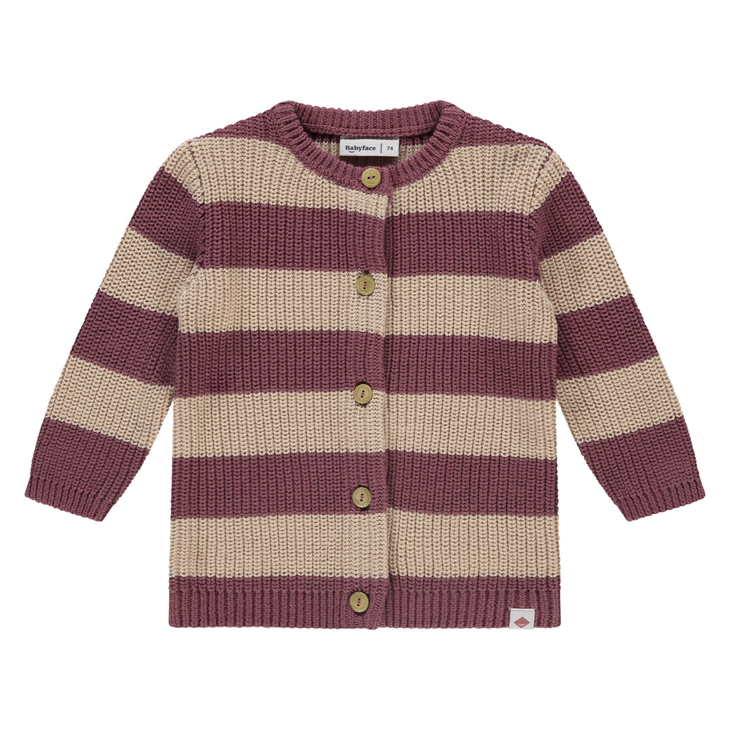 Babyface vest gestreept burgundy in maat 56,62,68,74,80,86,92