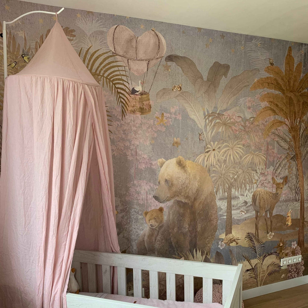 Fleur des Fleur behang forest love pink in vlies en vinyl.