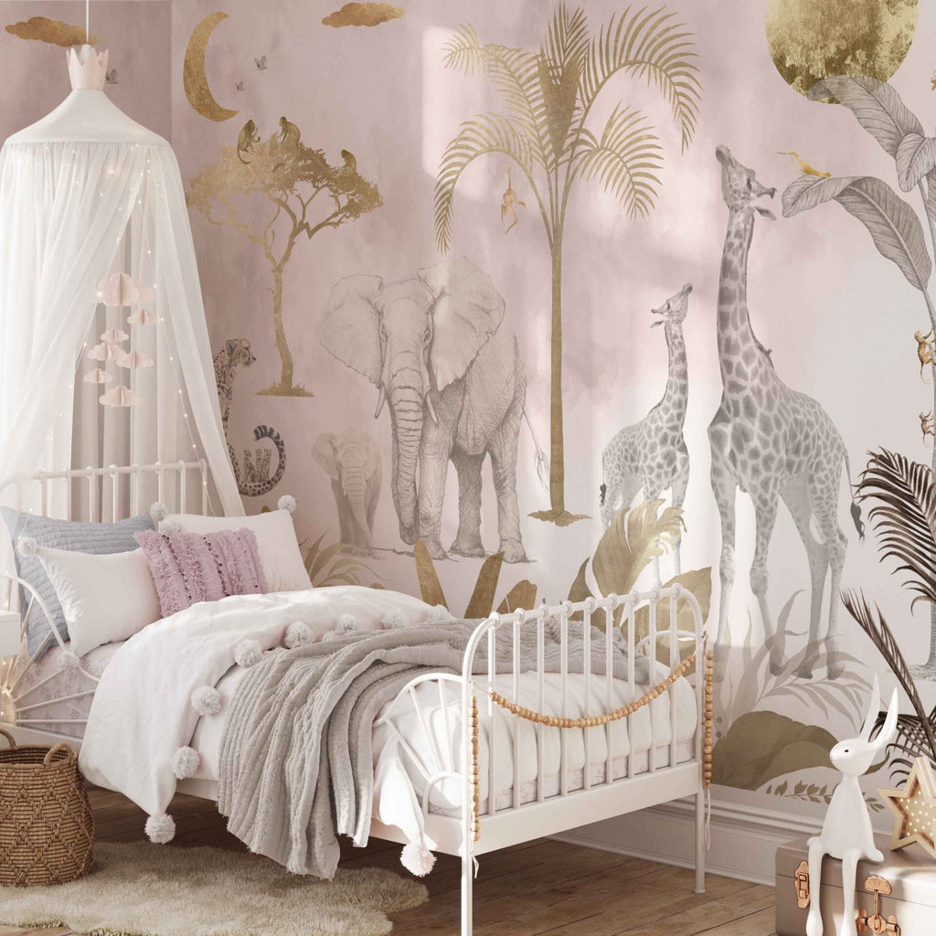 Fleur des Fleurs Behang From Dusk till Dawn Pink in vlies en vinyl.