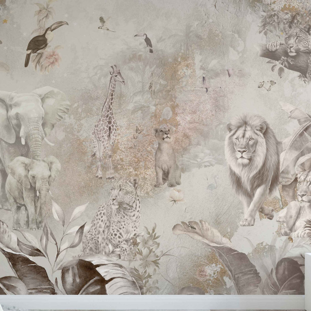 Fleur des Fleurs Behang Jungle Paradise Rose in vlies en vinyl.