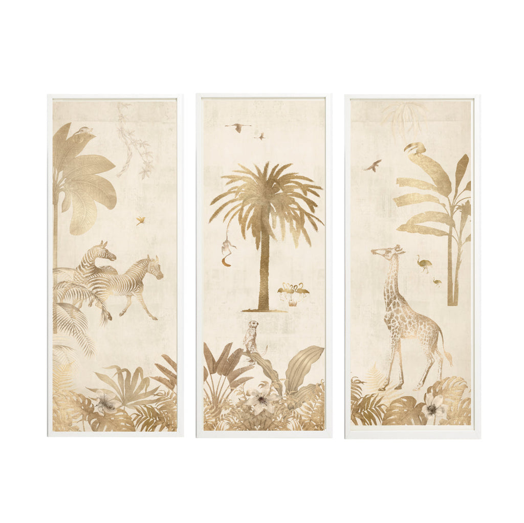 Fleur des Fleurs Behang voor Panels Safari Chique Gold in vlies en vinyl.