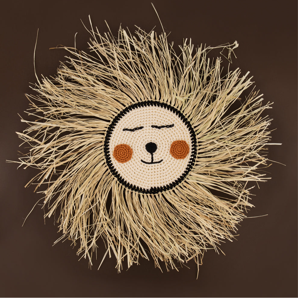 Rotan leeuwtje met gehaakt gezichtje