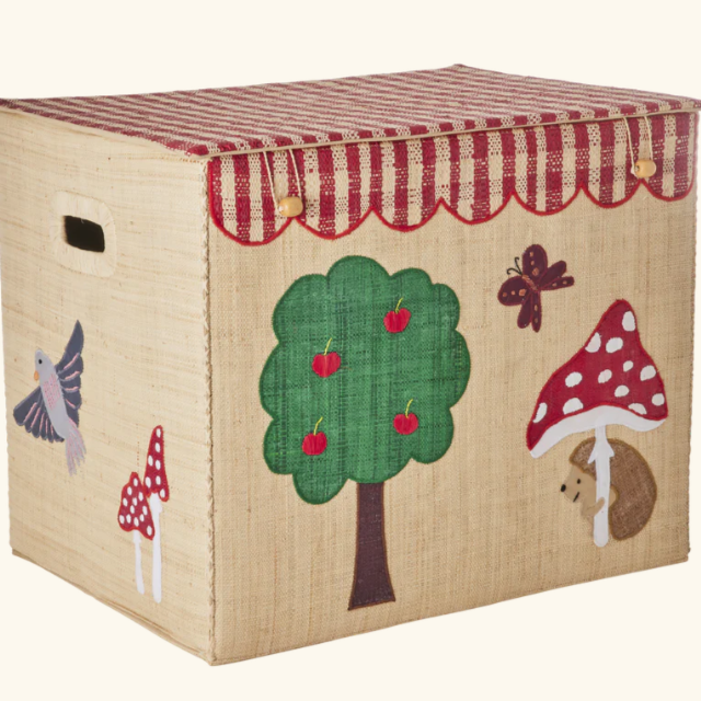 Opbergmand - Extra groot Raffia - Natuurlijk - Happy Forest Theme - Opvouwbaar