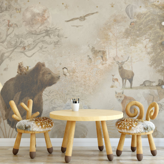 Fleur des Fleurs Behang Wonderful Woodland in vinyl en vlies.