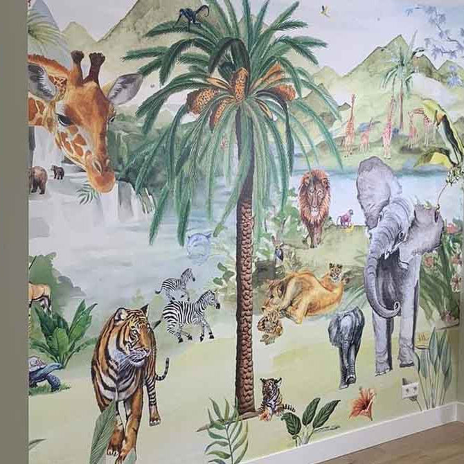 Fleur des Fleurs Behang A perfect day in the jungle in vlies en vinyl