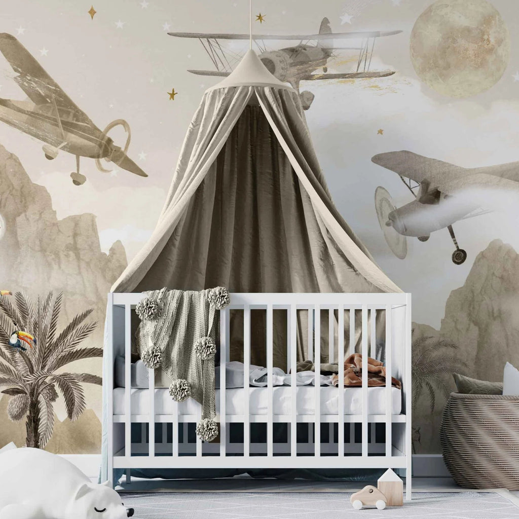 Fleur des Fleurs Behang Above the clouds Beige Gold in vlies en vinyl