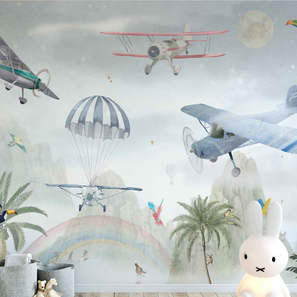 Fleur des Fleurs Behang Above the clouds Color in vlies en vinyl.