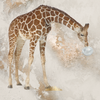 Fleur des Fleurs Behang Copper Gold Giraffe Bubblegum in vinyl en vlies.