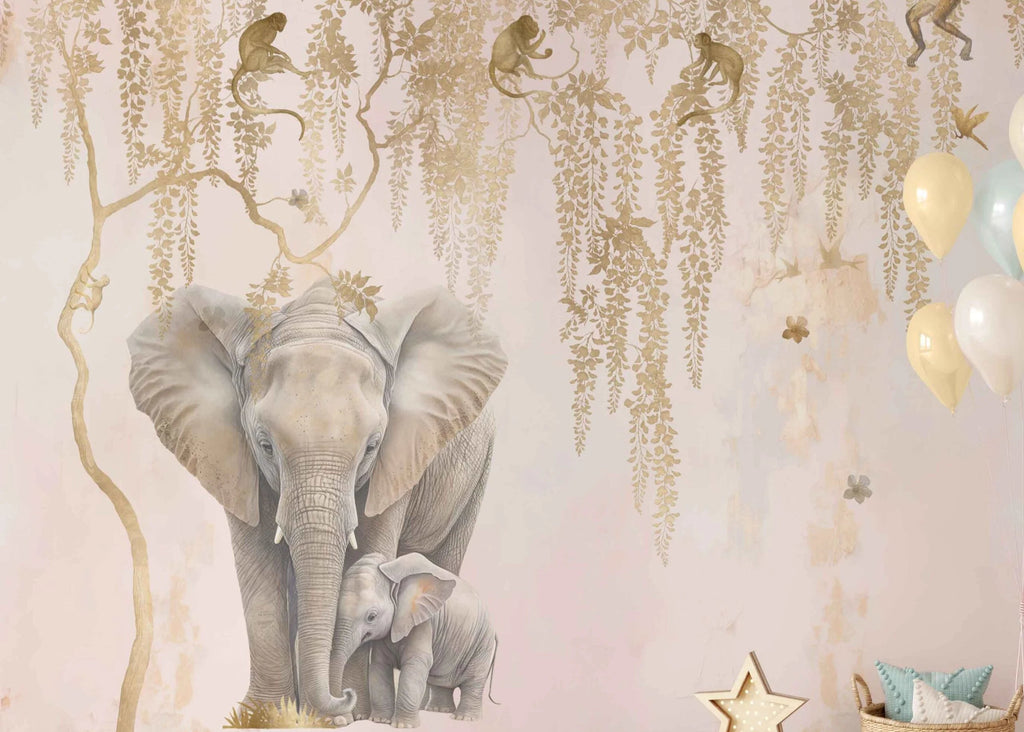 Fleur des Fleurs Behang Elegant Hug Rose Gold in vlies en vinyl.