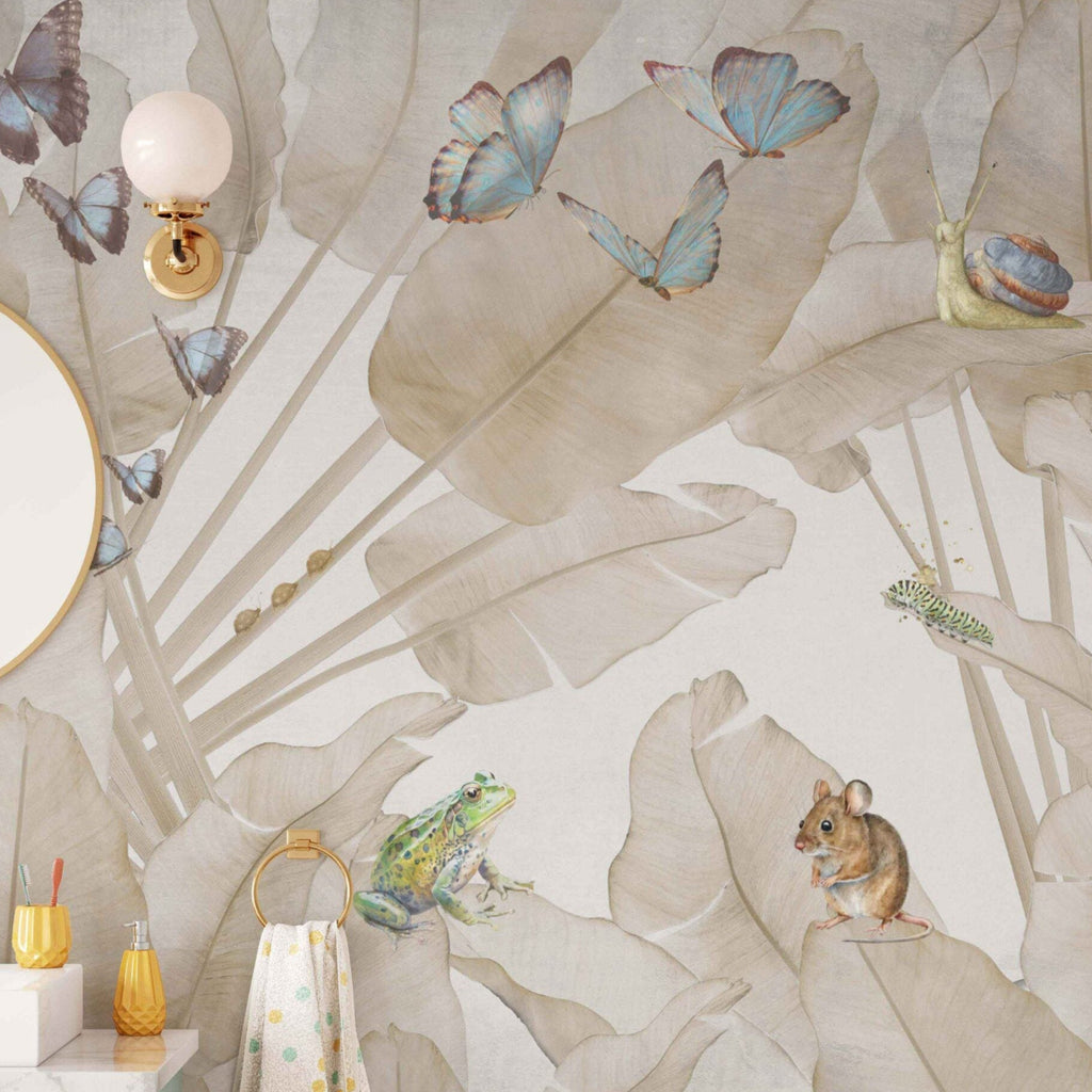 Fleur des Fleurs Behang Foggy Leaves Color in vlies en vinyl.