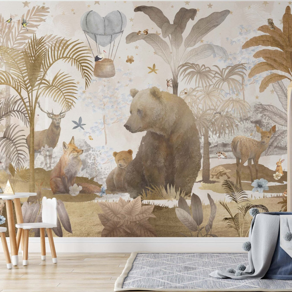 Fleur des Fleurs Behang Forest Love Blue in vlies en vinyl.