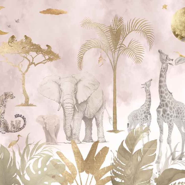 Fleur des Fleurs Behang From Dusk till Dawn Pink in vlies en vinyl.