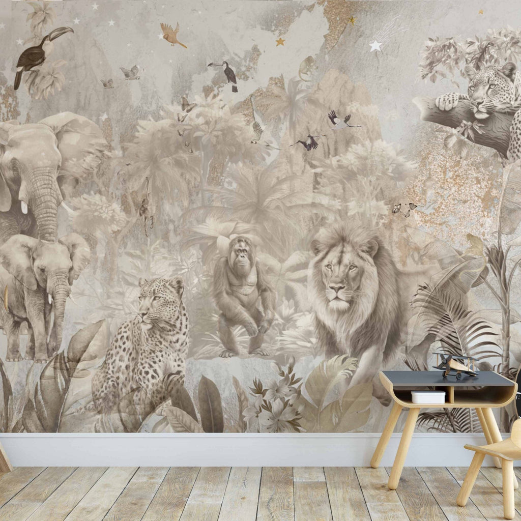 Fleur des Fleurs Behang Jungle Paradise Copper gold naturel vlies en vinyl.