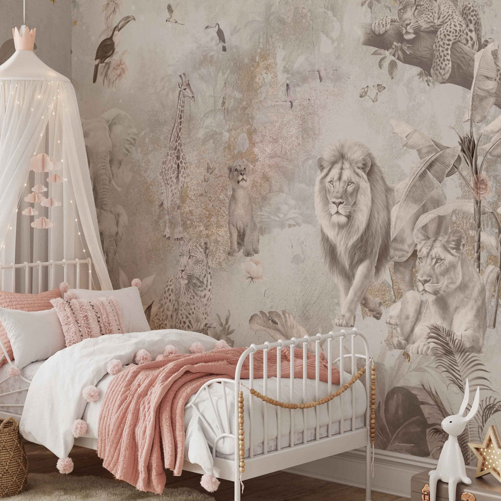 Fleur des Fleurs Behang Jungle Paradise Rose in vlies en vinyl.