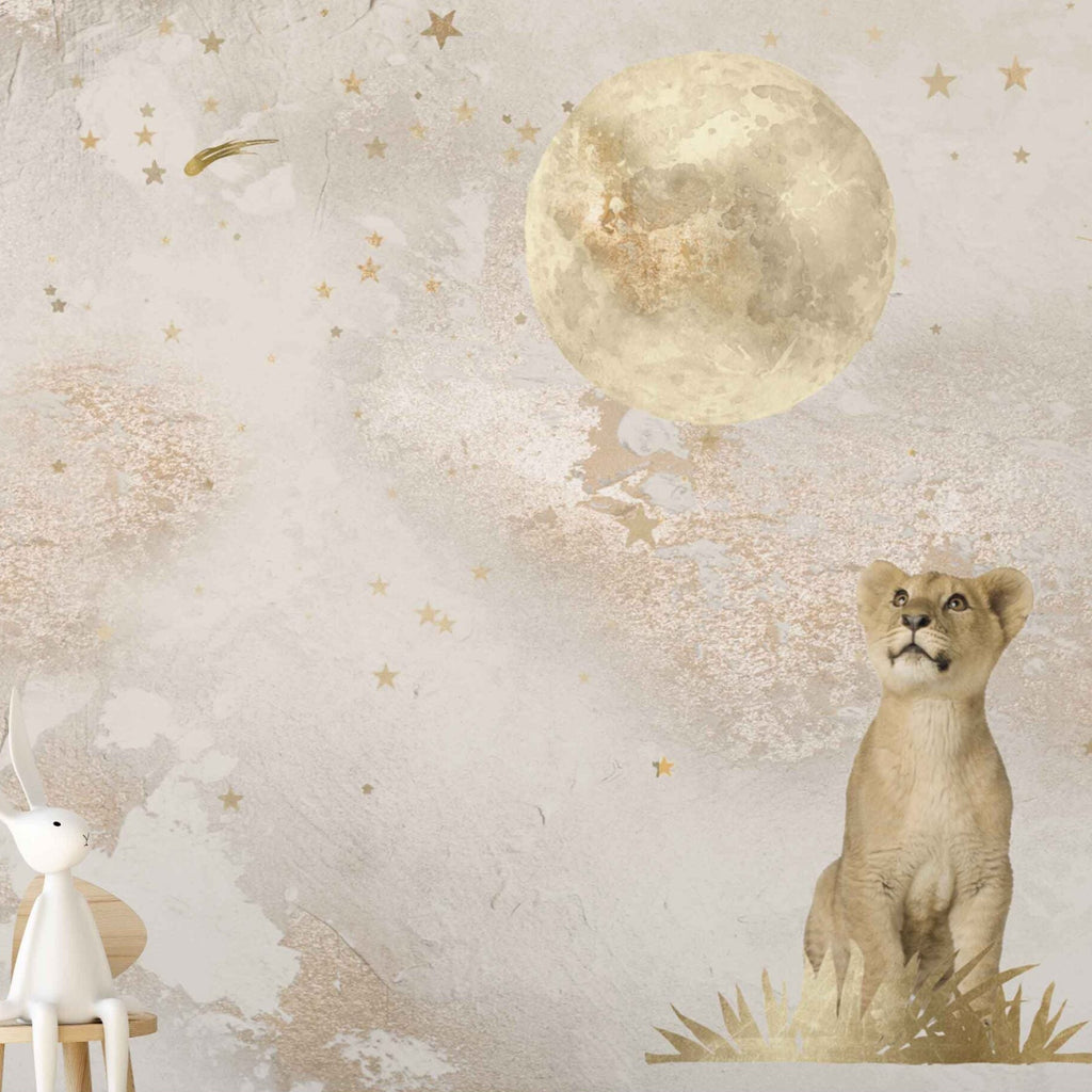 Fleur des Fleurs Behang Little Big Dreamer Beige Background in vlies en vinyl.