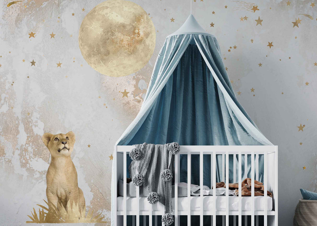 Fleur des Fleurs - Behang - Little Big Dreamer blue blackground in vlies en vinyl.