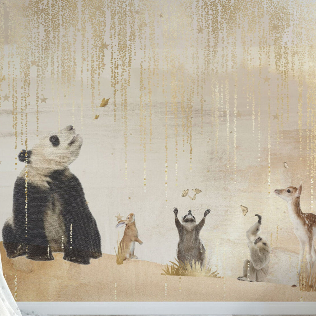 Fleur des Fleurs Behang Sparkling Rain Forest friends in vlies en vinyl.