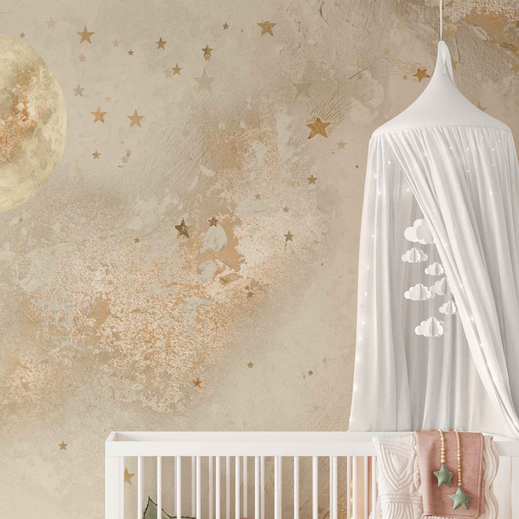 Fleur des Fleurs Behang Starny Sky Natural in vlies en vinyl.