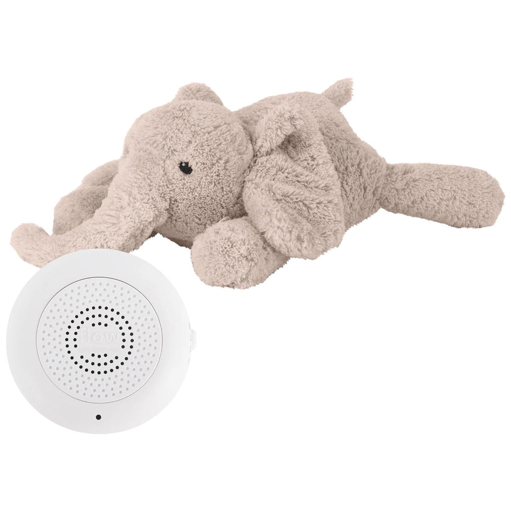 Flow Amsterdam - Hartslag knuffel - George de Olifant - verkrijgbaar in beige en grijs. USB Oplaadbaar.