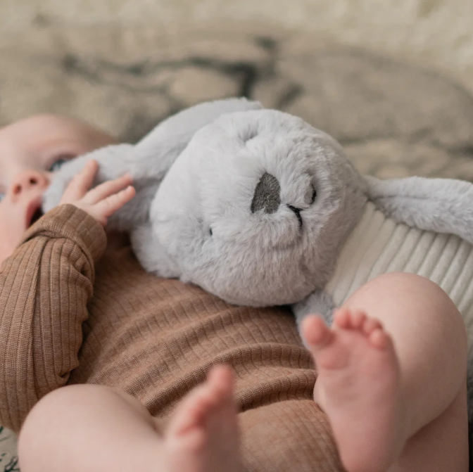 Flow Amsterdam Hartslag knuffel Konijn Grey. USB oplaadbaar.