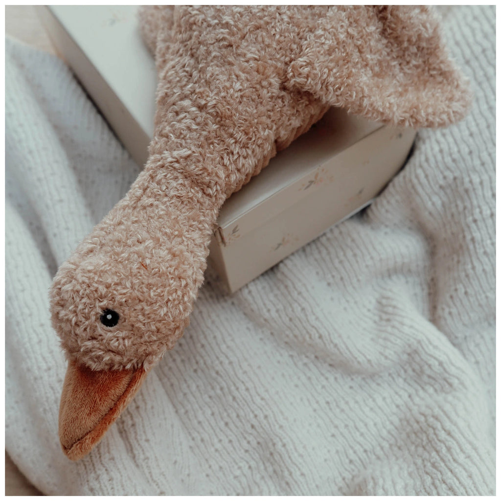 Flow Amsterdam Hartslag knuffel Liva Gans in het Beige en gebroken wit. USB oplaadbaar.