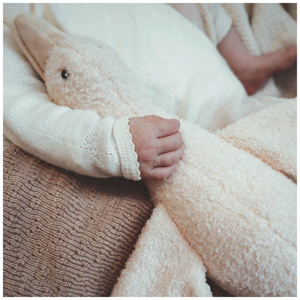 Flow Amsterdam Hartslag knuffel Liva Gans in het Beige en Off White. USB oplaadbaar.