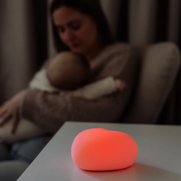 Flow Amsterdam Nachtlampje Nursing Voedingslampje Ruby Warm Grey en Dusty Pink. USB oplaadbaar.