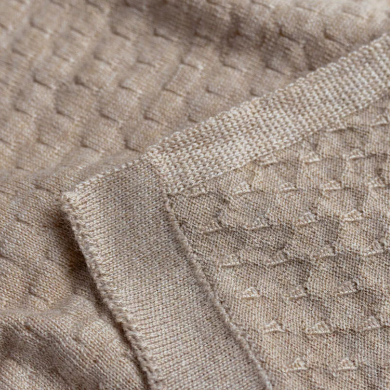 Hvid Baby Blanket Frankie Sand 100% Merinowol