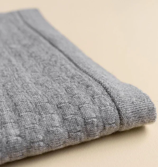 Hvid Baby Blanket Merinowol Frankie Grey Melange