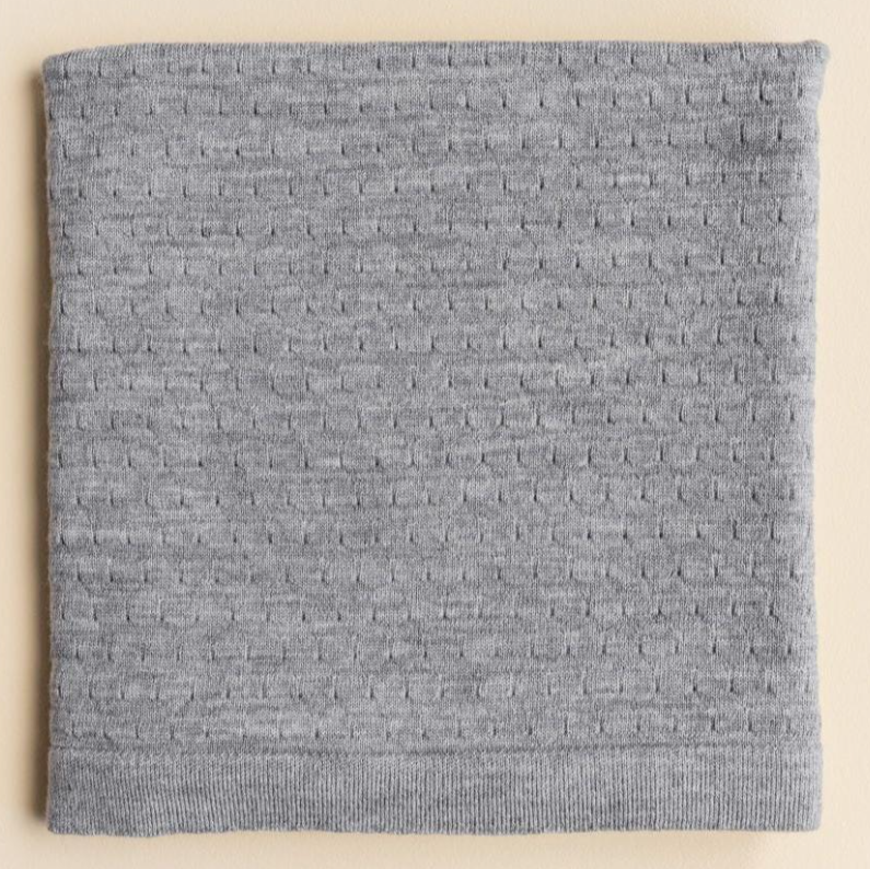 Hvid Baby Blanket Merinowol Frankie Grey Melange