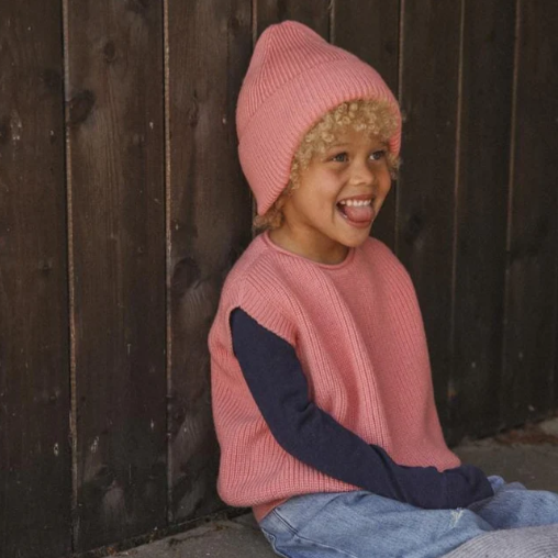 Hvid Beanie Fonzie Bubblegum 4-18 maanden