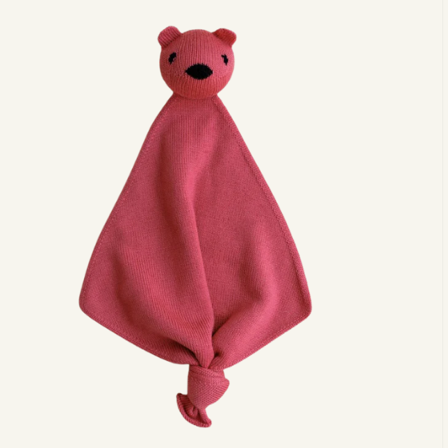 Knuffeldoekje 100% merinowol roze.