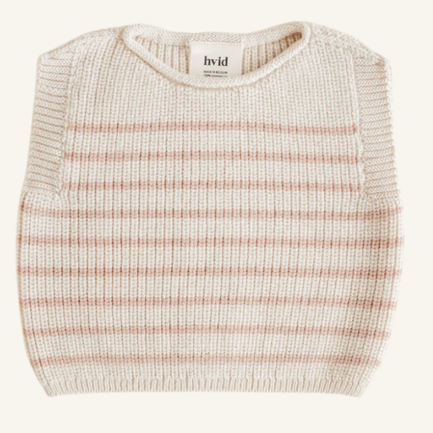 Hvid Vest Harvey Baby Cream Apricot gemaakt van 100% merinwol. 0-6 maanden