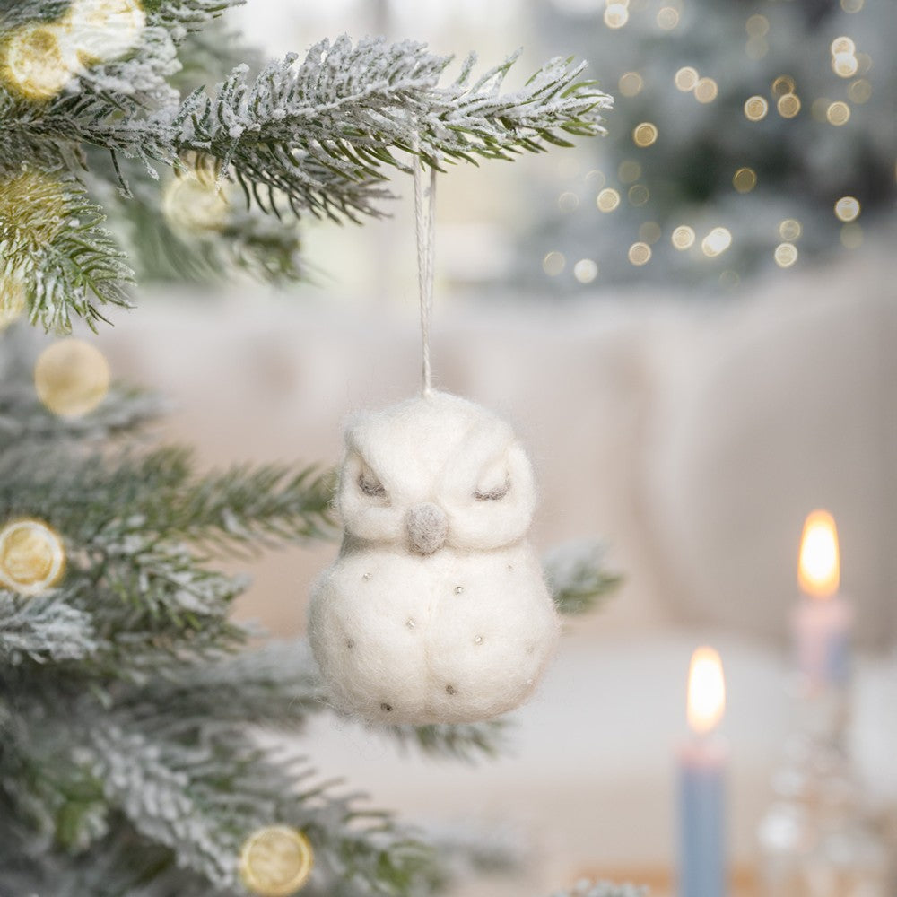 Kerstboomhanger Winter Sneeuwuil