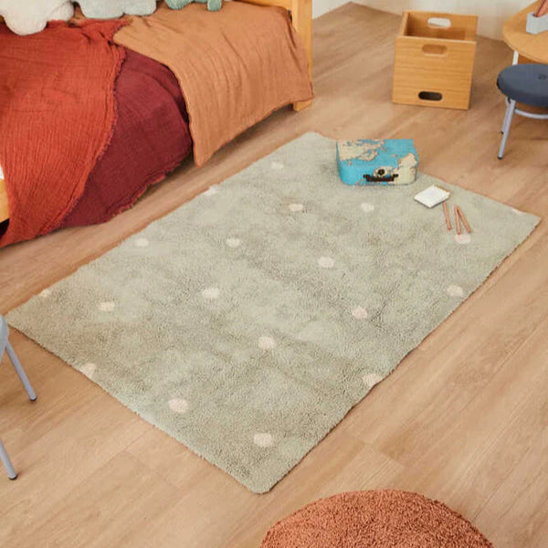 Lorena Canals Vloerkleed - Machine wasbaar Tapijt - Formaat 100x150 - Mini Dot Blue Sage