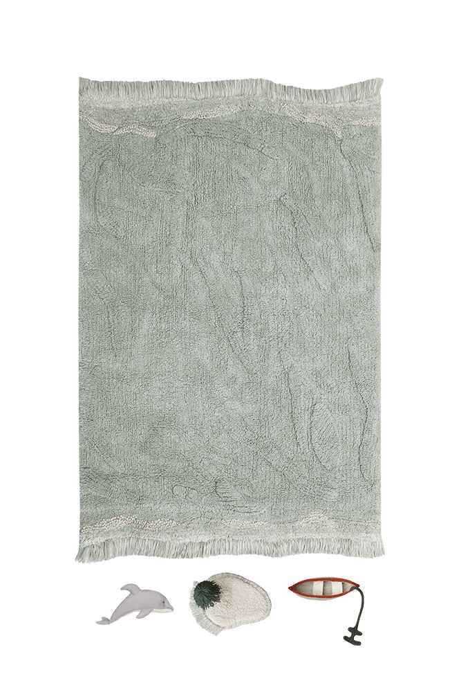 Lorena Canals Machine wasbaar vloerkleed, rechthoekig in het thema van de onder water wereld.