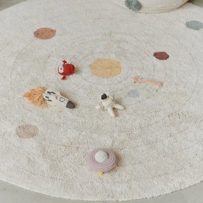 Lorena Canals. Machine wasbaar vloerkleed. Thema: Solar Systeem