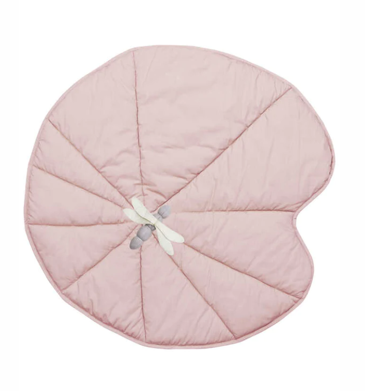 Lorena Canals Machine wasbare speelmat voor babygym. In de vorm van een waterlelie. Kleur: Vintage Pink