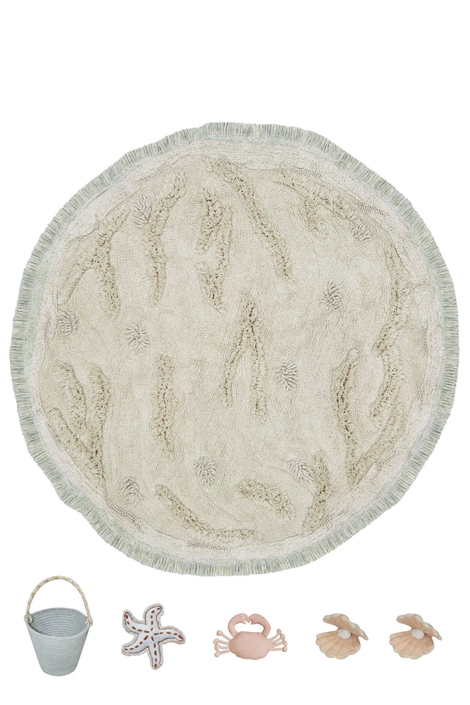 Lorena Canals een machine wasbaar rond vloerkleed onder water wereld, sealife.