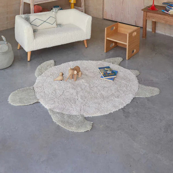 Lorena Canals - Machine wasbaar vloerkleed in de vorm van een schildpad - formaat: 110x130 cm