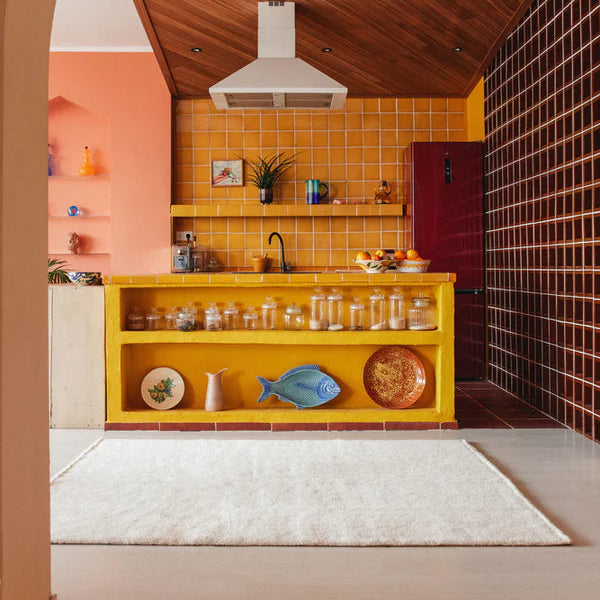 Lorena Canals Vloerkleed Wol Rond kan gewassen worden in de wasmachine. In verschillende 